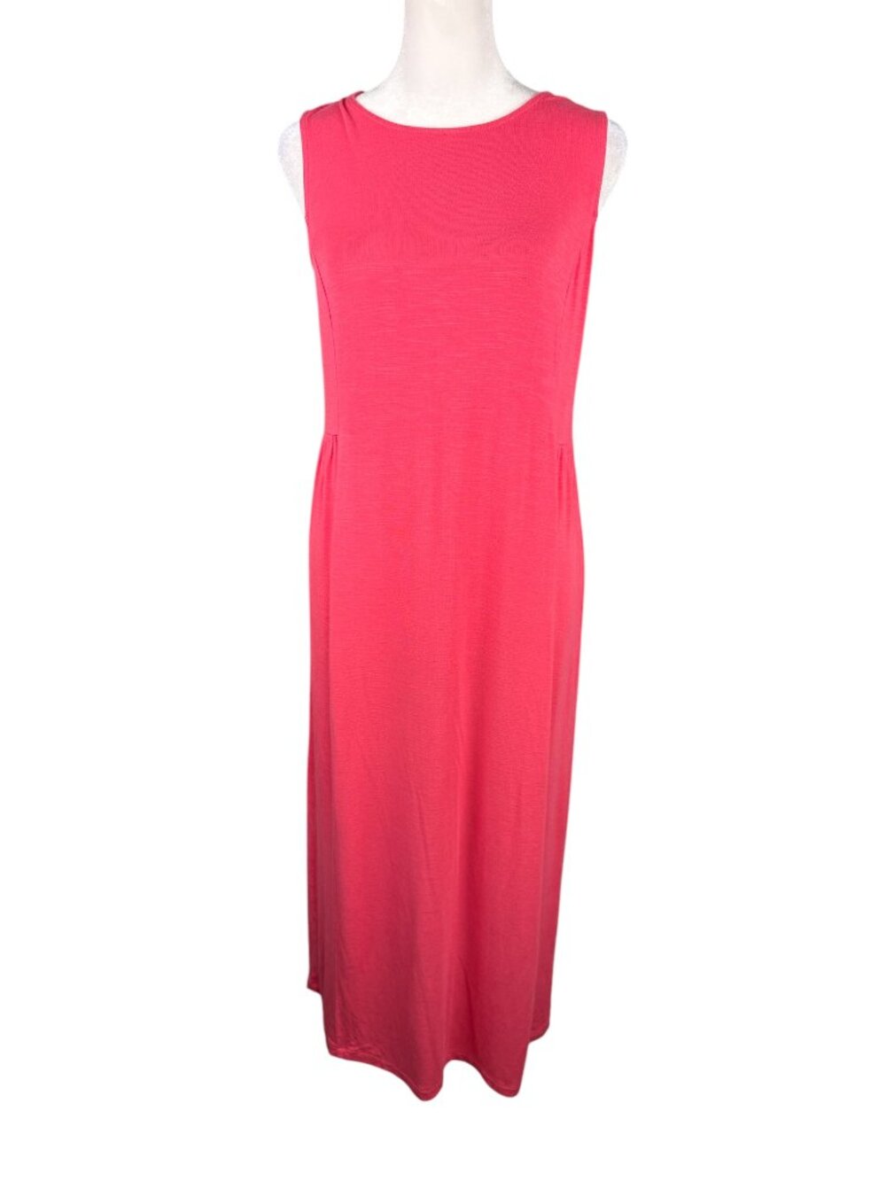 J Jill XS Petite Sleeveless Maxi Dress Coral Pink Rayon Spandex Slub Knit PXS
